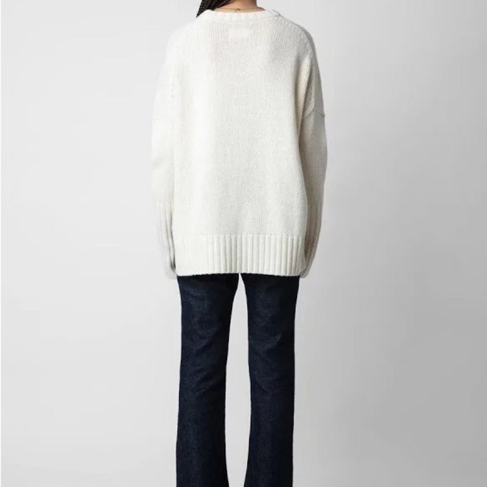 Zadig & Voltaire Malta Amour Sweater in Cream and Blue - Picture 2 of 6